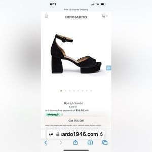 Bernardo Raleigh sandels, brand new, never worn, black suede